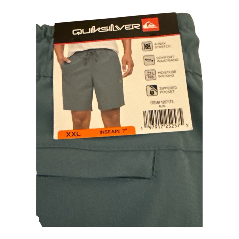 Quiksilver Men's Hybrid  Blue Shorts Moisture Wicking  XXL 7’inseam NWT - Picture 3 of 5